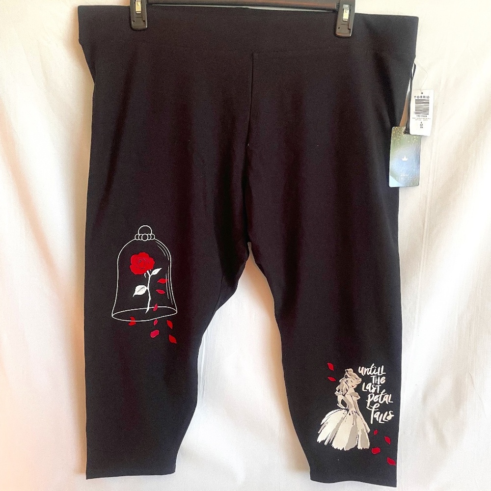 Torrid x Disney Beauty And The Beast Crop Signature Waistband Premium Legging